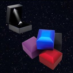 Boîte à bagues de personnalité avec lumière LED présentoir à bijoux coffret cadeau pour
