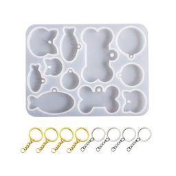 Pendentif en résine xy avec porte-clés pendentif porte-clés bricolage étiquette pour animal de