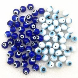 Perles en verre bleu/blanc mauvais œil pour la fabrication de bijoux accessoires de Bracelets faits