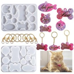 Plaque signalétique Anti-perte en forme d'os pendentif en résine pour Animal de compagnie chat
