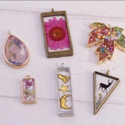 Pendentifs géométriques en résine 10 pièces fleurs pressées creuses cadres vierges fabrication