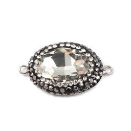 Doreen Box cuivre & verre connecteurs ovale clair à facettes multicolore strass bijoux accessoires