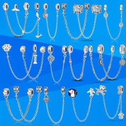 Pandora plata de ley 925 – accessoires pour femmes chaîne de sécurité Style décoration 925