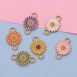 Connecteurs de charme de fleur de tournesol d'or accessoires de résultats de bracelet exécutif