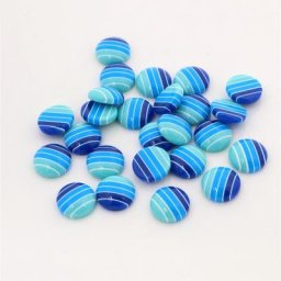 Cabochons en résine à dos plat 40 pièces 12mm couleurs blanc bleu rayures Base camée nouvelle