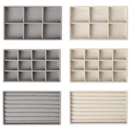 MELEvaluVelvet-Boîte de Rangement pour Bijoux Présentoir pour Bagues Bracelets et Colliers