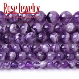Pierre naturelle de couleur violet en cristaux d'améthyste perles rondes en vrac fil pour la