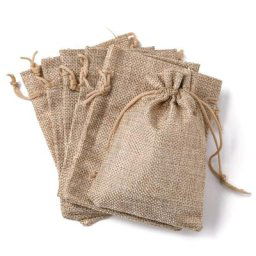 Sacs Cadeaux en Toile de Jute Sac à Bijoux Emballage de Proximité Pochettes à Cordon pour