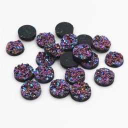 Nouvelle mode 40 pièces 8mm 10mm 12mm Aurora couleurs naturel minerai Style dos plat résine