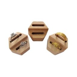 Présentoir en bois hexagonal pour bagues support de rangement pour bagues de Couples porte-bijoux