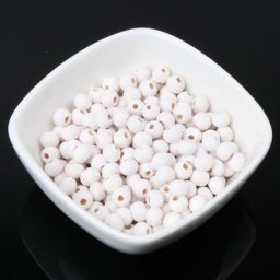 Perles Rondes en Bois Naturel Blanc de 6mm 8mm 10mm et 12mm Accessoire d'Espacement pour Bijoux