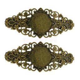 BarCord réinitialisation Cabochon Antique Floral Français Base de réglage vierge Trouver 2