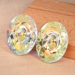 Breloques en cristal de couleur AB arc-en-ciel pendentifs de forme ovale prisme en verre perles