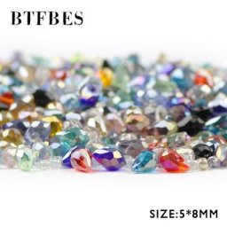 BTFBES – boucles d'oreilles AB 50 pièces pendentif goutte d'eau perles de cristal autrichien