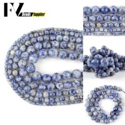 Pierre de sable bleue naturelle à facettes de 4-12mm perles rondes d'espacement amples pour la