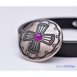 10 pièces de perles violettes argentées 29mm croix gravée bricolage dégager vis arrière