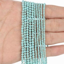 Perles en Pierre Naturelle à Facettes Turquoises Vertes pour Bijoux Bracelet Boucles d'Oreilles
