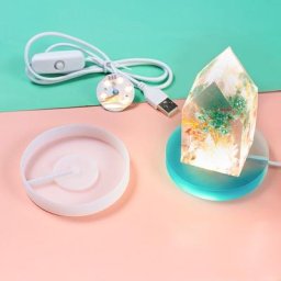 Support de lampe en cristal époxy résine moule Rectangle rond lampe de chevet veilleuse en Silicone