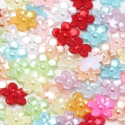 Perles de fleurs en acrylique à dos plat pour bijoux artisanat sans trou boucle d'oreille