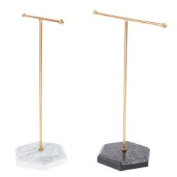 Étagère à bijoux en or en forme de T présentoir à bijoux de luxe comptoir pour boucles d'oreilles