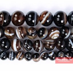 Perles d'Agates à Rayures de Café Naturelles de Qualité A Prix d'Usine Taille au Choix de 4 6 8