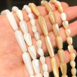 Perles en nacre naturelle pour la fabrication de bijoux perles en forme de goutte d'eau couleur