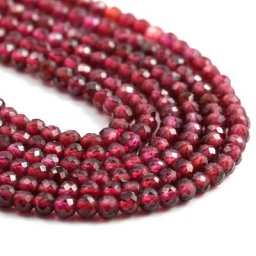 Petites perles en pierre naturelle de grenat à facettes 2 3 4 5mm section adt pour bijoux collier