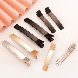 Base de pinces à cheveux noires pour filles double griffe alligator épingle à cheveux en métal