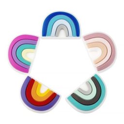 TYRY.HU – perles de dentition en Silicone sans BPA pour bébé arc-en-ciel perles à mâcher pour