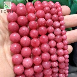 Pierre naturelle rouge Rhodochrosite perles d'espacement rondes pour la fabrication de bijoux