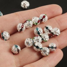 Perles rondes en biscuits multicolores AB 50 pièces 6/8mm pour bricolage de bijoux exécutifs