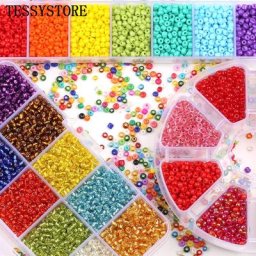 TESSYSTORE-Coffret de perles de verre pour la fabrication de bijoux accessoires de bricolage faits