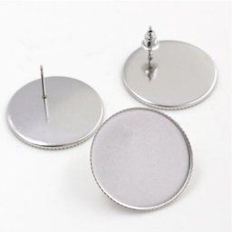 Clous de Boucles d'Oreilles en Acier Inoxydable 20mm 25mm 10 Pièces Cabochons en Verre lèvent