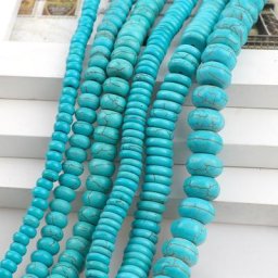 ManmadeStone-Perles de Charbon Bleu Ciel Turquoise Howlite Abacus Aadt Spacer Executives
