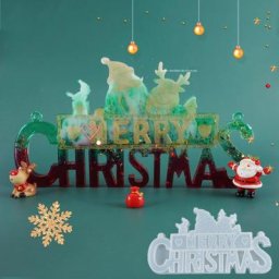 Moule en silicone pour décoration de lettre d'arbre de Noël moule en résine cristal élection Xy