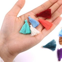 20 pièces 3 cm coton pompon brosse avec anneaux suspendus pour la fabrication de bijoux à bricoler