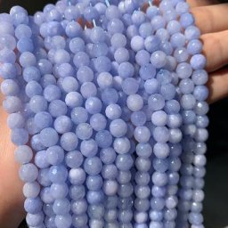 Pierre de calcédoine de jades bleu clair à facettes naturelles perles adt pour bijoux bracelet de