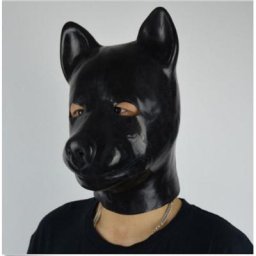 Chapeau Cosplay en Latex avec Fermeture Éclair pour Animal AIN Chien Esclave Capuche Fétiche Nez