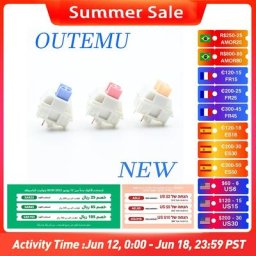 Outemu – interrupteurs pour clavier mécanique 5 broches silencieux linéaire couleur bleu rose