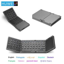HUWEI-Mini clavier Bluetooth sans fil pliable avec TouchSub pour Windows Android IOS russe