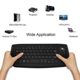 Clavier d'ordinateur Portable sans fil 2.4Ghz USB Combo multifonction 94 touches avec Trackball