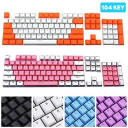 Capuchons de touches de clavier Double couleur universels 80% de réduction 104 pièces/ensemble