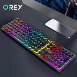 Clavier de jeu filaire à 104 touches couleurs assorties rétroéclairé sensation mécanique pour