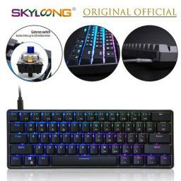 Clavier de jeu mécanique à axe filaire USB à 61 touches GK61 avec rétro-éclairage LED pour