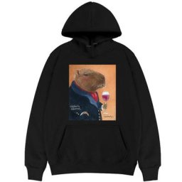 Sweat à capuche imprimé Will Bullas pour hommes et femmes sweat-shirt Capybara Cabernet mode