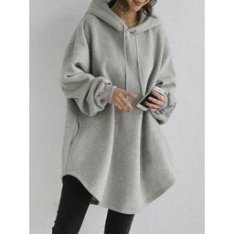 ZANZEA-Sweats à capuche monochromes à manches longues pour femmes pulls WString à proximité longue