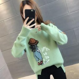 Pull tricoté à manches longues et col rond pour femme imprimé à la mode collection automne