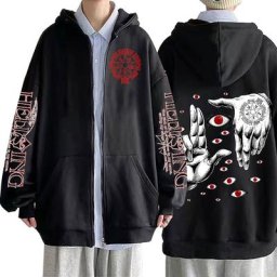 Sweat-Shirt à Capuche avec Fermeture Éclair pour Homme Vêtement à la Mode Graphique d'Horreur