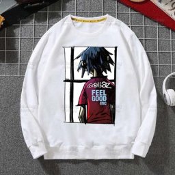 Gorillaz-Pull à col rond pour homme Sweat à capuche Bande de musique moderne Dessin animé