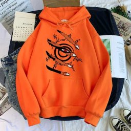 Sweat-shirt à Capuche en Soie pour Homme Vêtement Streetwear Harajuku Anime Kurama Nsilk